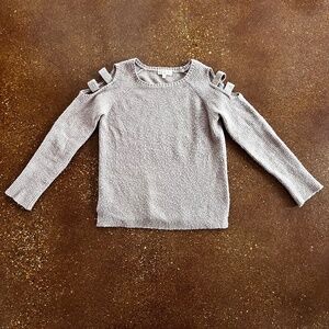 Cozy PINK ROSE cold shoulder knit sweater